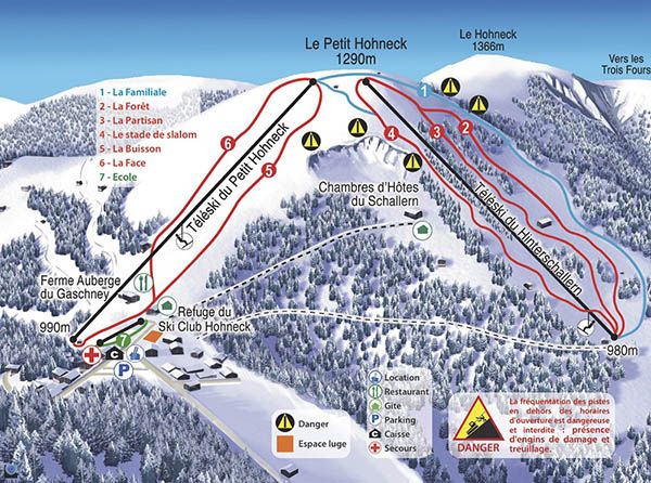 Plan des pistes le gaschney