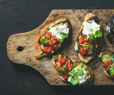 tartine aubergine chèvre citron