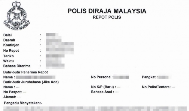 Contoh Surat Rasmi Lambat Buat Repot Polis Utk Claim Peroduo