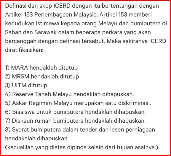 5 butiran berkenaan ICERD yang dipertikaikan oleh rakyat  AskLegal.my