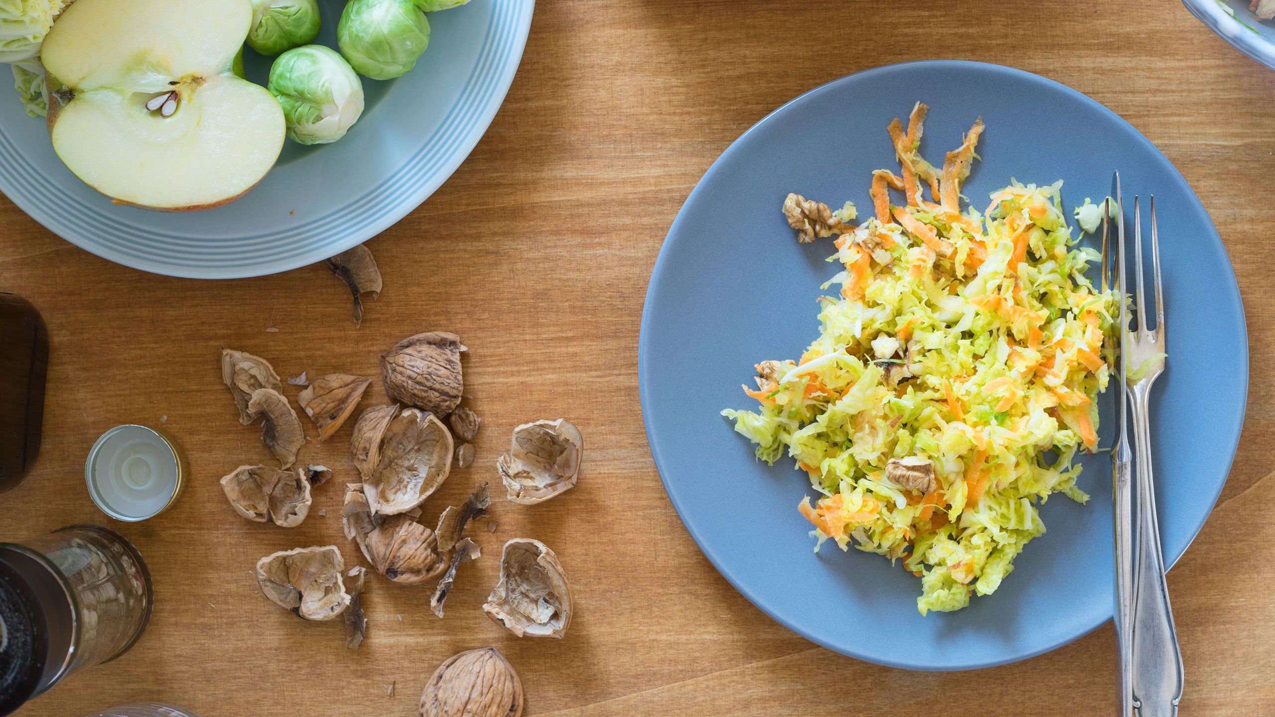 Warm brussels sprout slaw