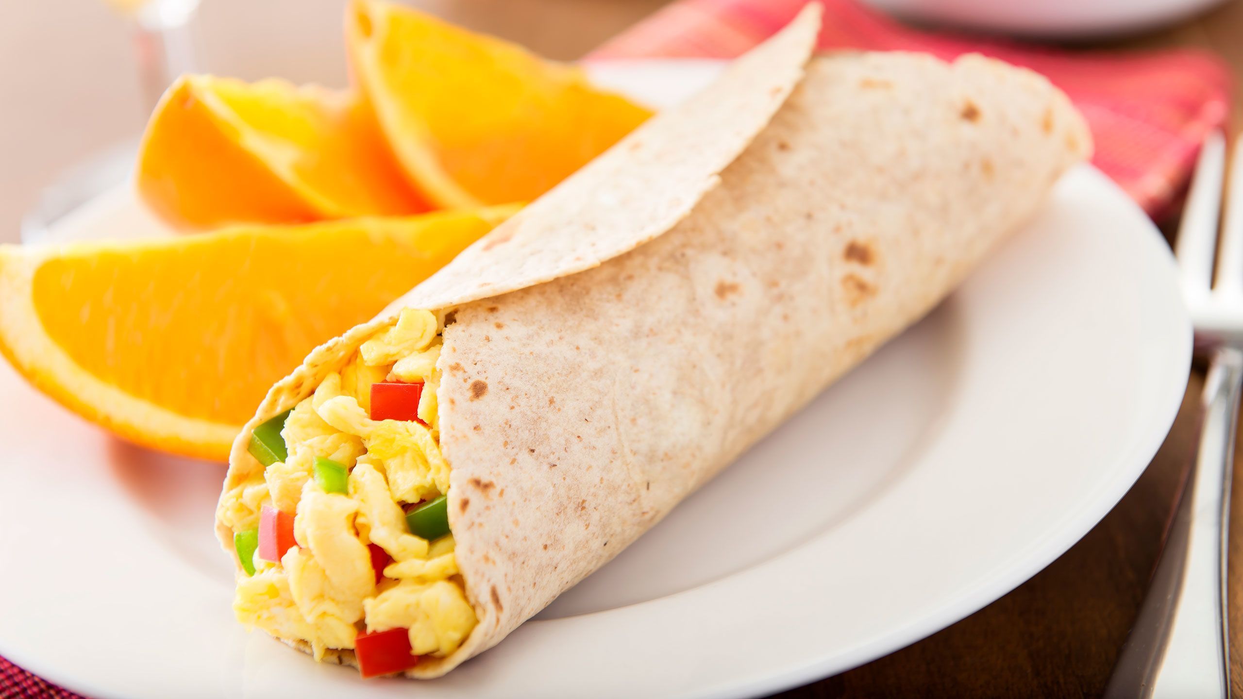 Veggie and egg breakfast burritos