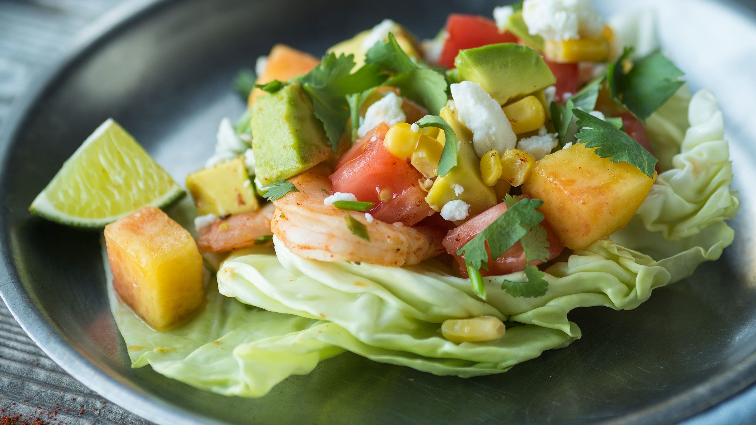 Vietnamese shrimp & mango lettuce wraps