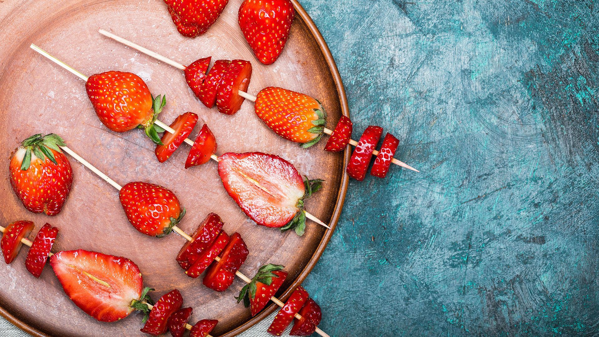 Yogurt-dipped berry skewers