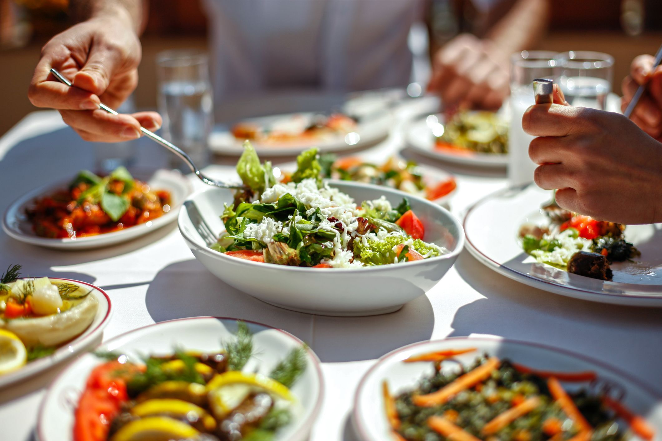 Be mindful of restaurant portion sizes