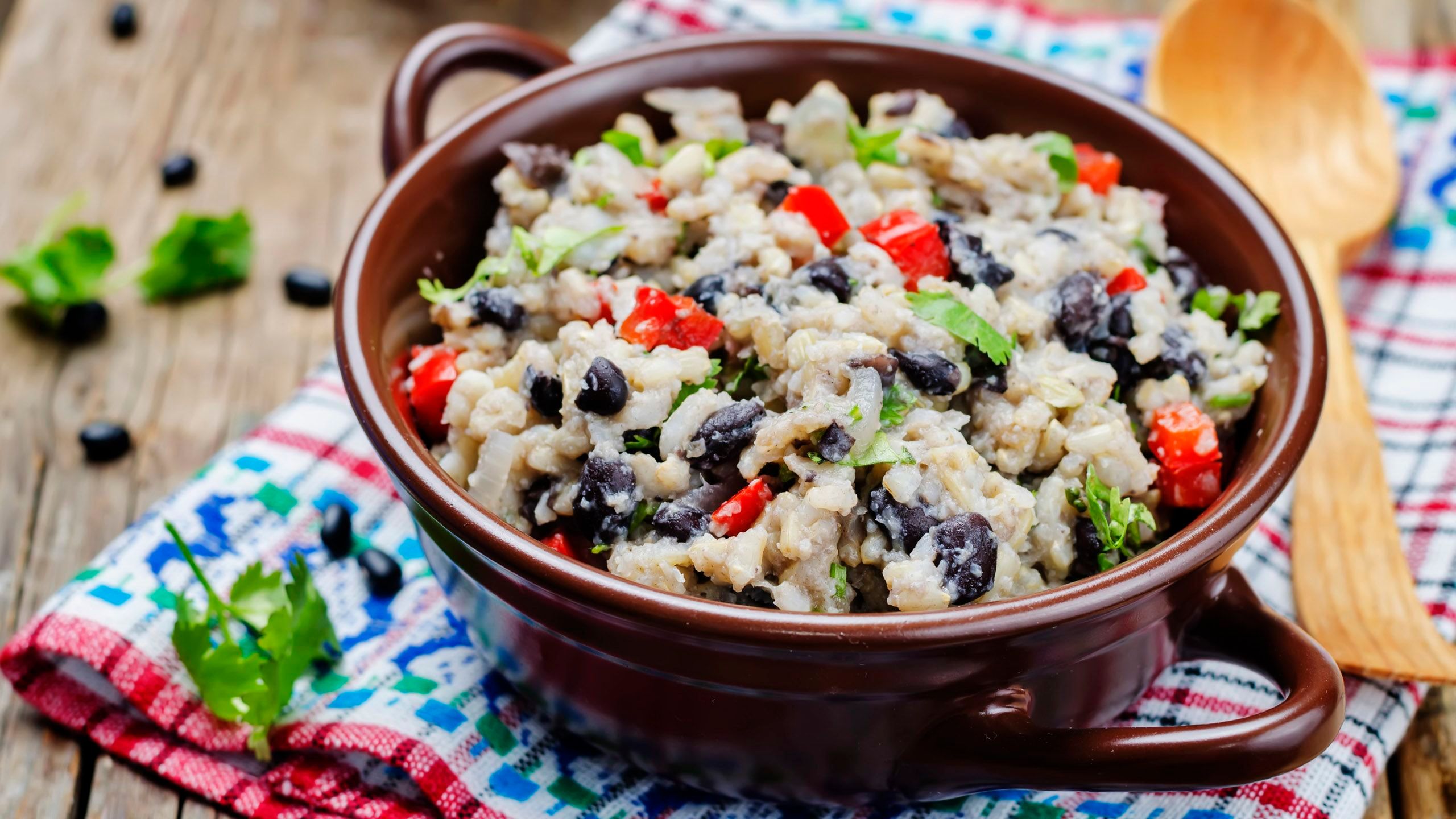 24. Black beans and brown RICE