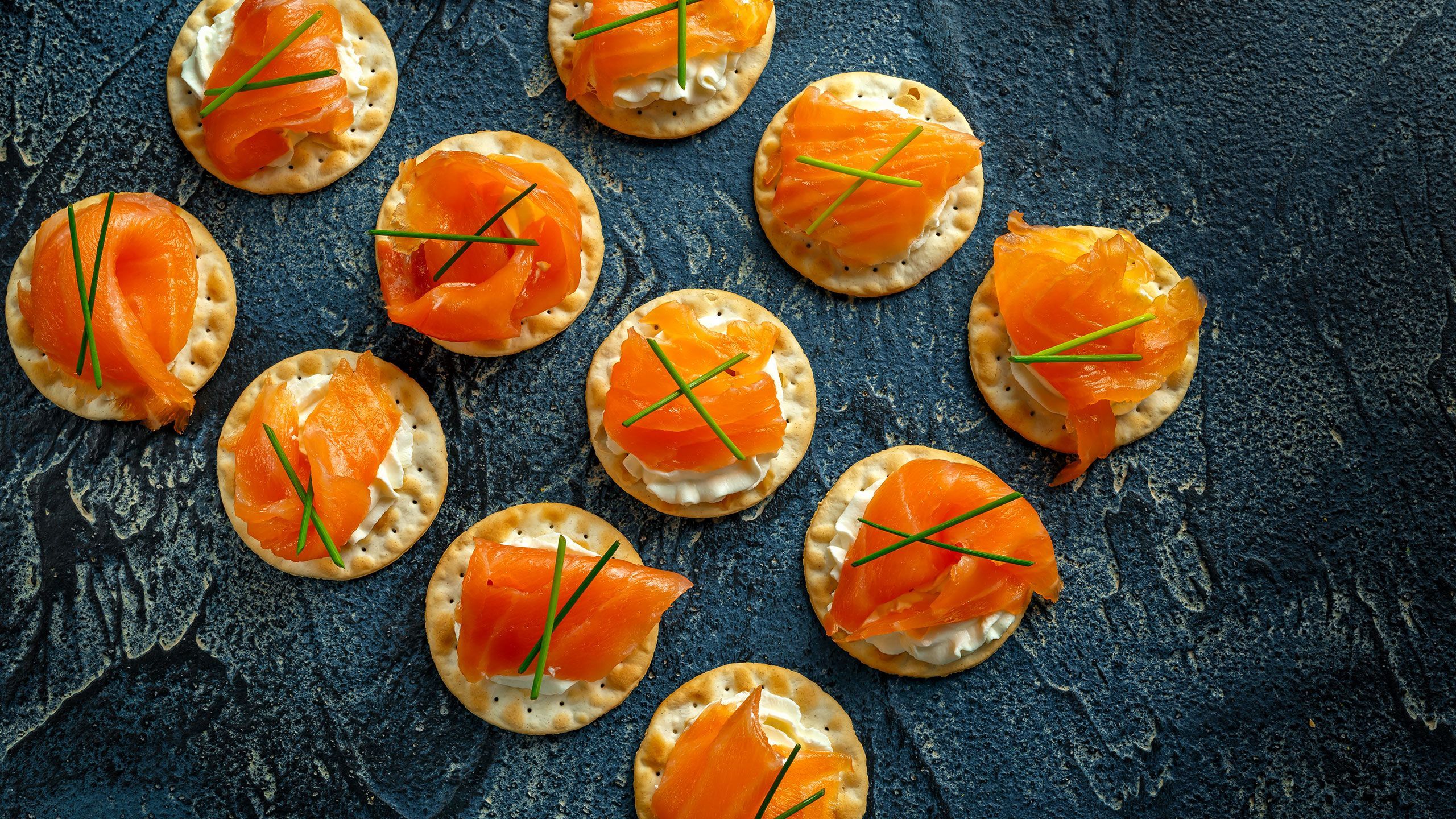 75. Lox and cream cheese crackers