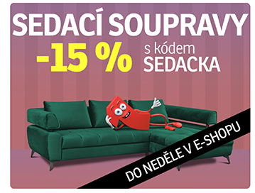 Sedací soupravy 15 %