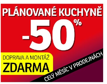 50 % plánované kuchyně