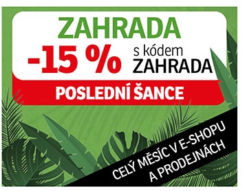 - 15 % Zahrada