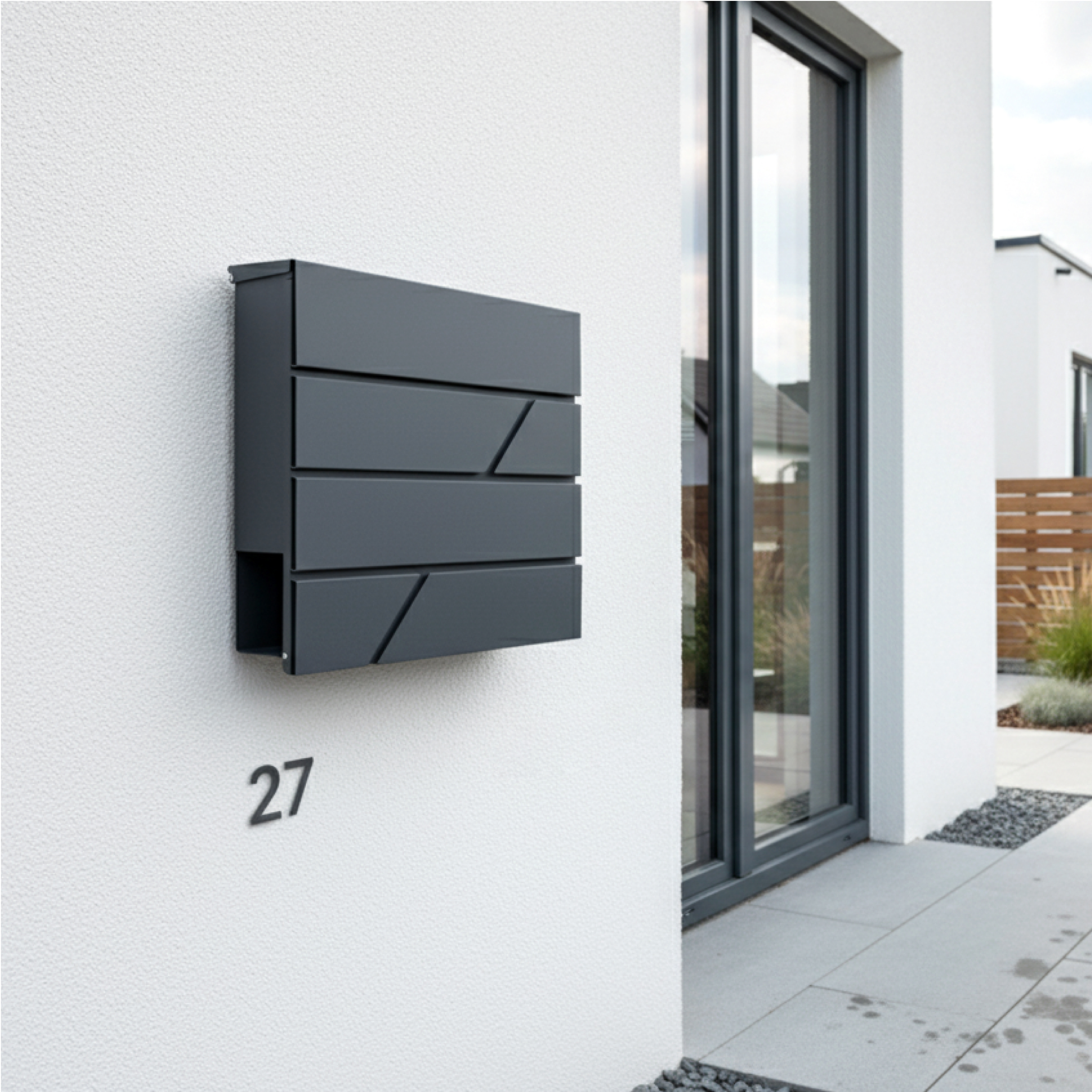 HPB932-4 Wall-mounted MailBox Anthracite Grey chair - view 1