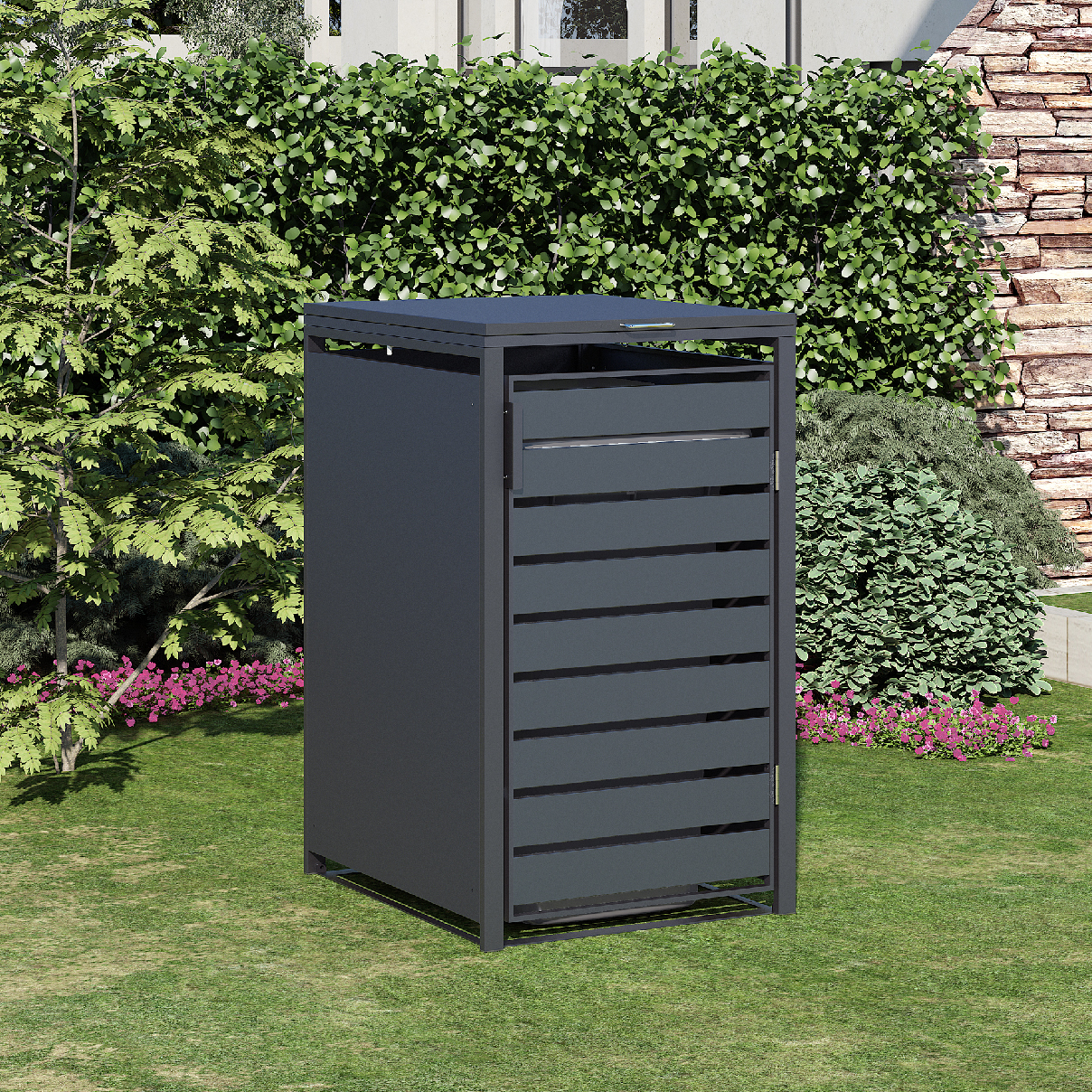 Garbage Bin Box Flip Lid Garbage Bin Box - JGBC212-1 AnthraciteRAL7016 chair - view 1