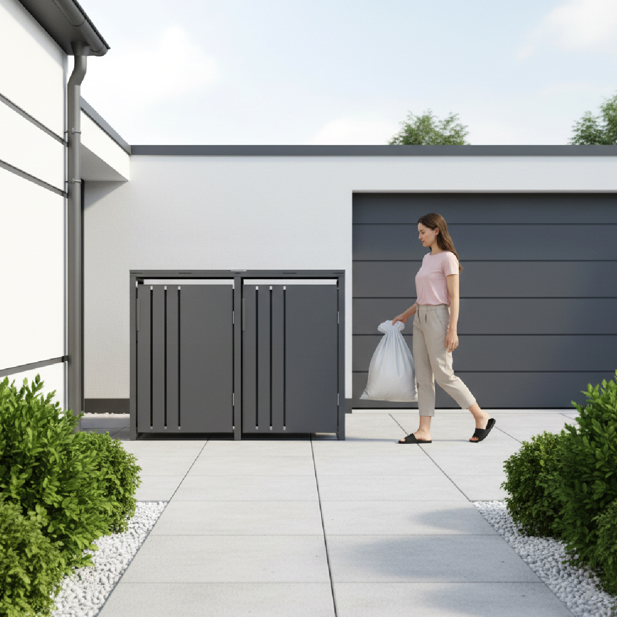 Garbage Bin Box Flip Lid Garbage Bin Box - JGBC253A-2 Anthracite Grey RAL7016 chair - view 1