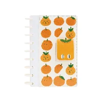 A5 “Orange Cat & Strawberry Dog” Interactive Discbound Journal with Removable Micro Booklet Lined Notebook