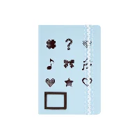 A5 “Blue Cocoa” DIY Photo Window Leather Journal with Removable Scalloped Lace Elastic Band