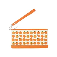 Vibrant Fruit & Pet Illustration Printed PU Pencil Case with Detachable Lanyard 