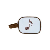 Premium Poland Cocoa Series Handled Pouch with Printed Music Note and Leather Patch 