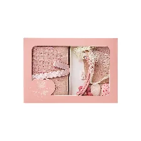 “Soft Whisper” Premium A6 Gift Box Set - Embroidered Faux Suede Journal with Real Dried Rosebud Resin Charm & Handcrafted French Lace Accessories