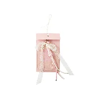 Soft Whispers Series - Glitter Fabric Card Holder with Hand-Woven Leather Knot & Rose Embroidery