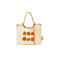 Eco-Friendly Heavyweight Canvas Tote Bag with Textured Chenille Embroidery Cute Fruity Pets