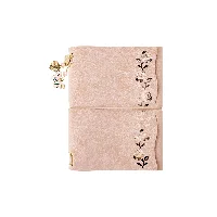 Soft Whispers Series - Tri-Fold Marble PU Planner with Laser-Cut Roses & Butterfly Charm