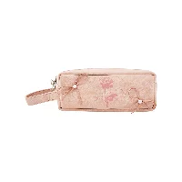 Soft Whispers Series Glitter Pencil Case with Pearl Bow & Rose Accents