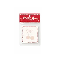 “Cherry Sweetheart” Retro Cherry-Themed Sticky Notes with Pegboard Hanging Header Card - 2 Pattern Variations