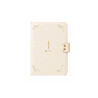 “Be Still” Premium Ivory Vegan Leather Bible Cover with Snap Closure, Praying Hands Debossing & Interior Pocket Organizer 