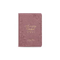 Amazing Grace Mauve Floral Premium PU Leather Faith Journal, Debossed Botanical Devotional Diary with Printed Scriptures & Ribbon Bookmark