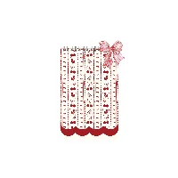 “Cherry Sweetheart” Top-Bound Spiral Notebook - Tiered Scalloped Edges & 3D Gingham Fabric Bow Flip-Up Creative Journal