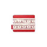 Retro Cherry Sweetheart Ultra-Slim PU Card Holder with Delicate Ribbon and Lace Prints