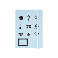 A5 “Blue Cocoa” DIY Photo Window Leather Journal with Removable Scalloped Lace Elastic Band