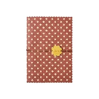 Polka-Dot Series A5 Scalloped-Edge PU Leather Notebook with Sliding Flower-Shaped Bloom Elastic Band Cute Retro Pastel Journal 