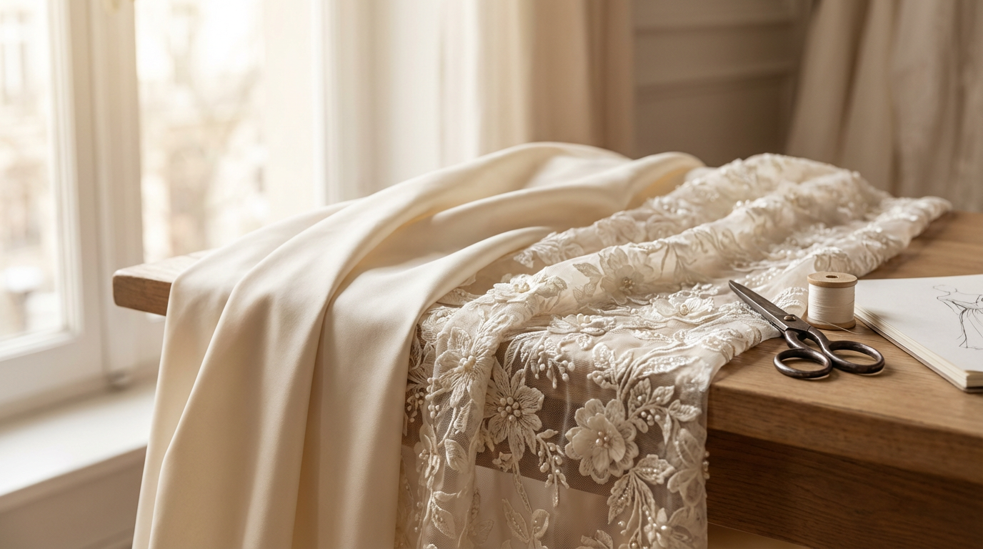 Was Besitzer von Brautmodengeschäften vor dem Kauf über Spitze, Tüll, Satin und Mikado wissen sollten