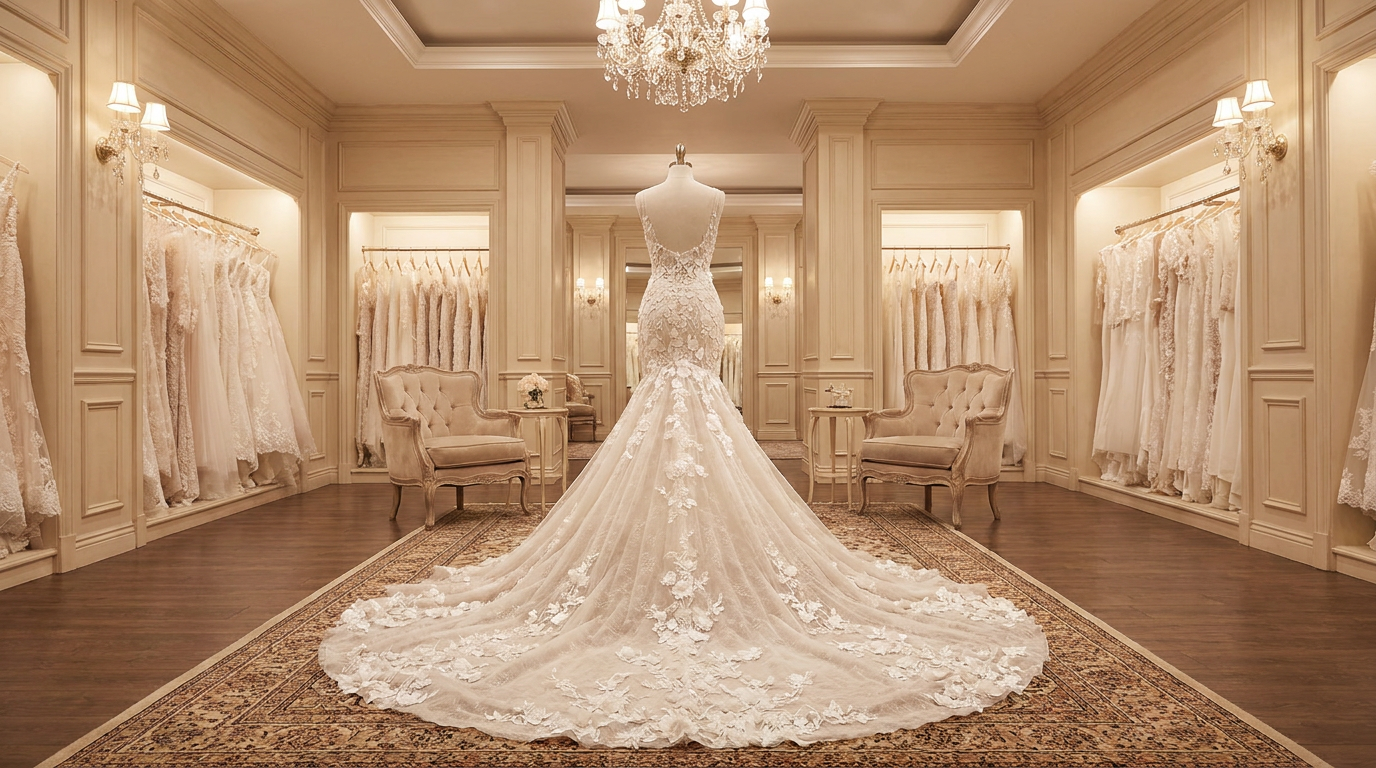 Abiti da sposa a sirena con strascico lungo: perché gli abiti di grande impatto contano ancora per il settore bridal