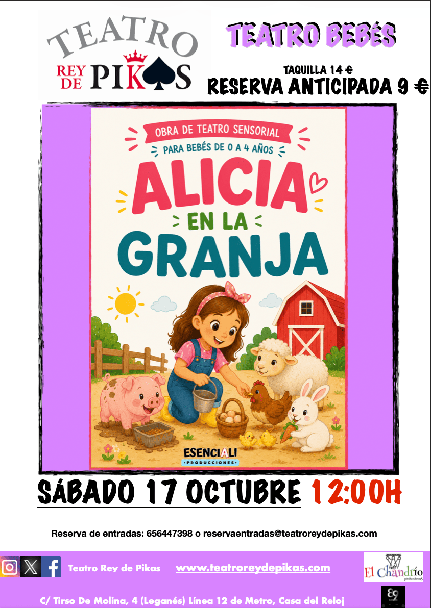 ALICIA EN LA GRANJA. Teatro sensorial para bebés