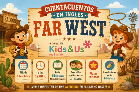 Cuentacuentos en inglés. "The Far West" a cargo de Kids Us