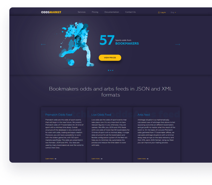 OddsMarket — XML & Json odds feeds