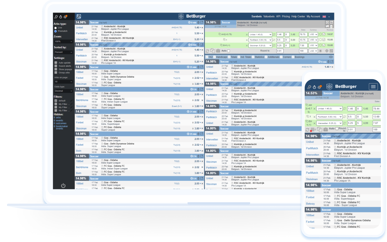 BetBurger — Surebet service №1