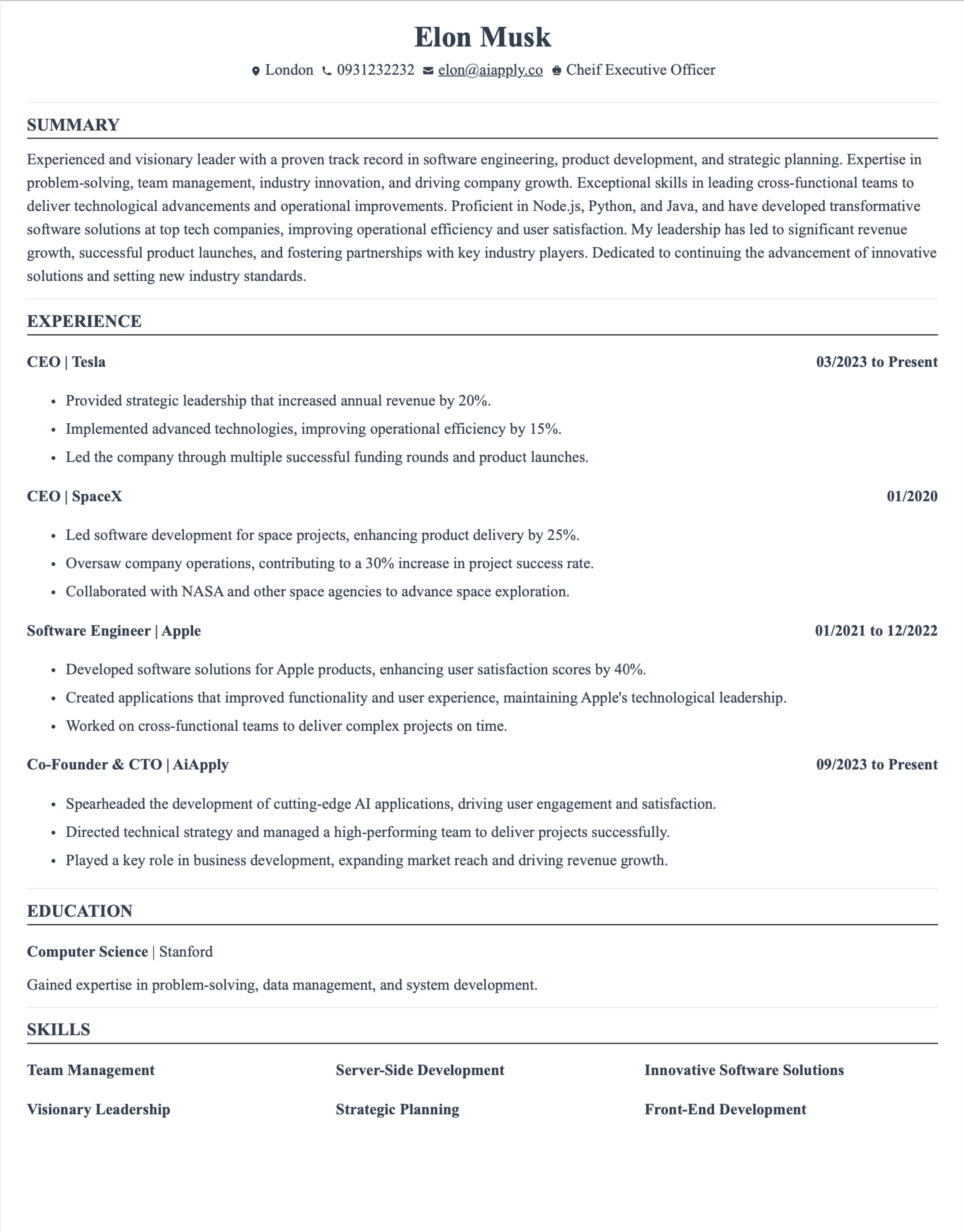 harvard resume template