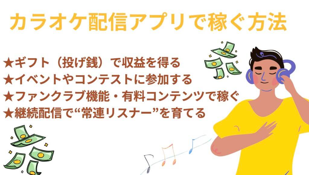 カラオケ配信アプリで稼ぐ方法