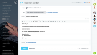 Bitrix Beispiel für E-Mail direkt aus CRM