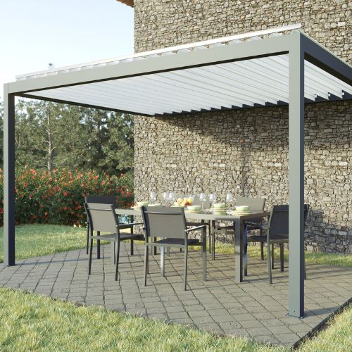 Pergola bioclimatique autoportée Marbella 4x3.5m - Ambiance Terrasse