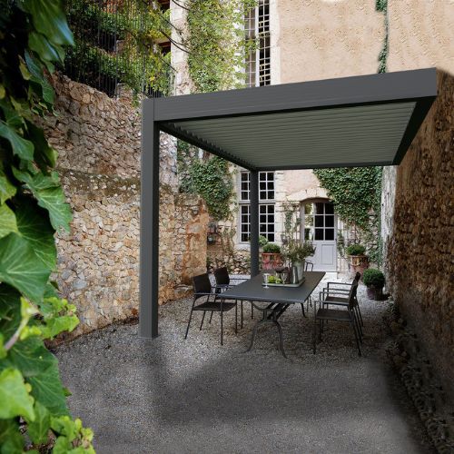 Pergola bioclimatique adossée Ibiza 4x3.5m - Ambiance Terrasse