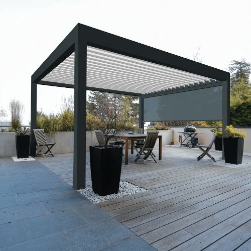 Pergola bioclimatique autoportée Ibiza 4x3.5m - Ambiance Terrasse