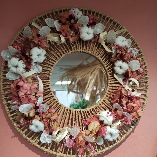 Miroir fleurs séchées N°5