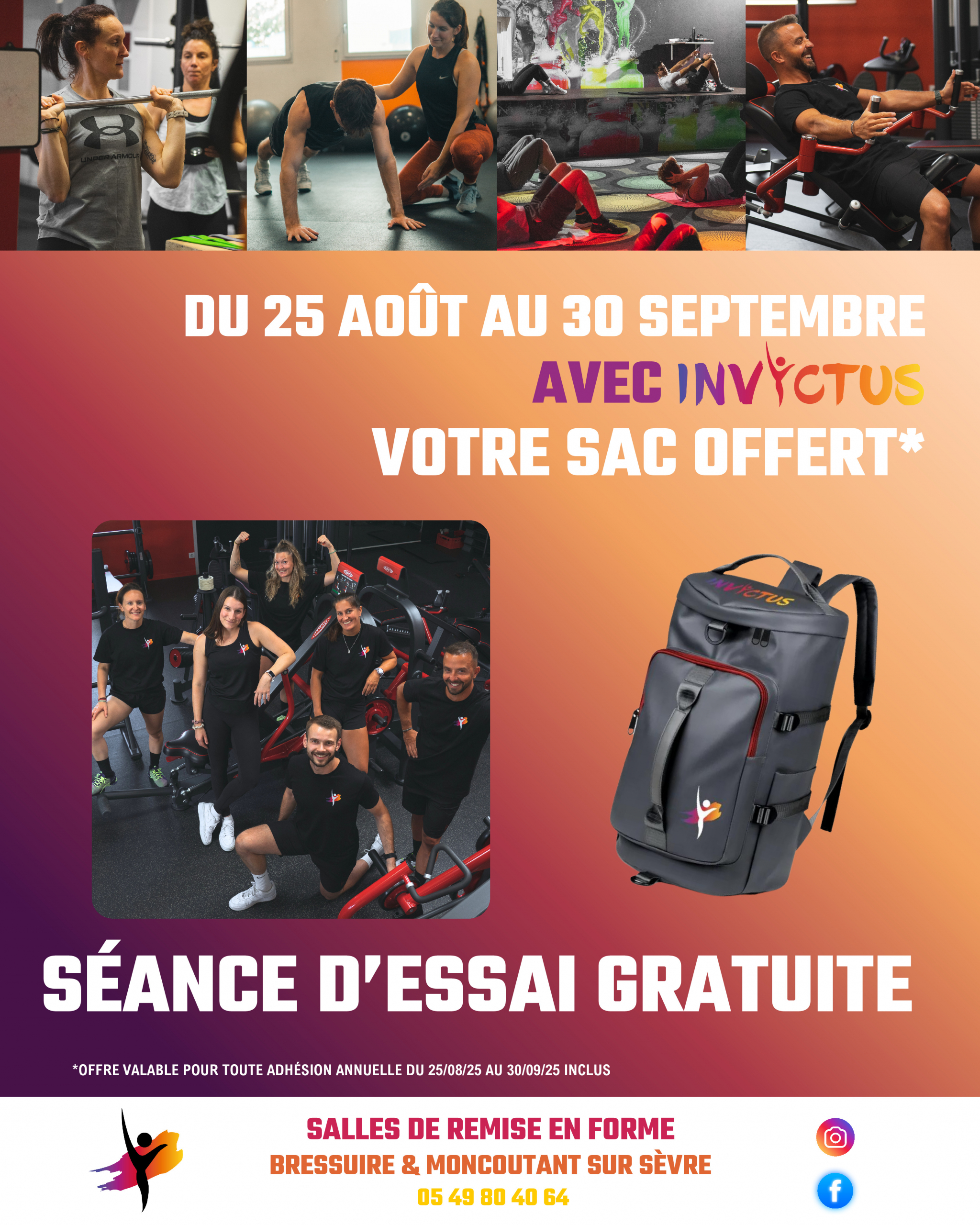 Du 25 aout au 30 septembre, votre sac de sport offert chez Invyctus