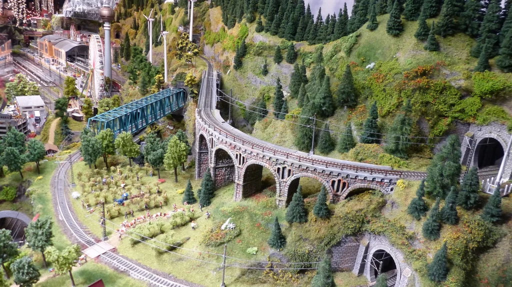 Exposition trains miniatures