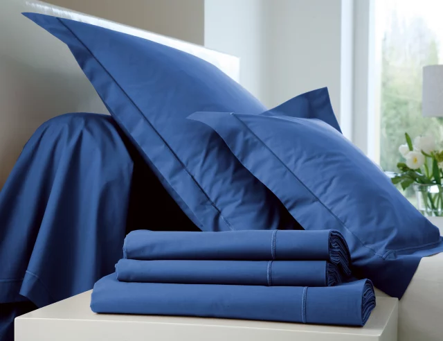 Linge unis - Percale bleu royal