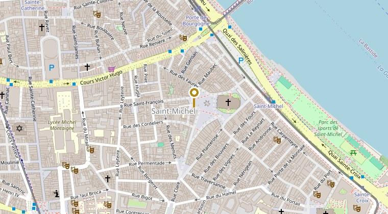 Carte : les puces de Saint-Michel, place Meynard, Bordeaux